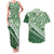 Green Bula Fiji Couples Matching Tank Maxi Dress and Hawaiian Shirt Fijian Language Week Tapa Cloth - Pastel