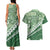 Green Bula Fiji Couples Matching Tank Maxi Dress and Hawaiian Shirt Fijian Language Week Tapa Cloth - Pastel