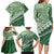 Green Bula Fiji Family Matching Long Sleeve Bodycon Dress and Hawaiian Shirt Fijian Language Week Tapa Cloth - Pastel