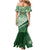 Green Bula Fiji Family Matching Mermaid Dress and Hawaiian Shirt Fijian Language Week Tapa Cloth - Pastel