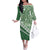 Green Bula Fiji Family Matching Off The Shoulder Long Sleeve Dress and Hawaiian Shirt Fijian Language Week Tapa Cloth - Pastel