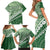 Green Bula Fiji Family Matching Short Sleeve Bodycon Dress and Hawaiian Shirt Fijian Language Week Tapa Cloth - Pastel