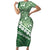 Green Bula Fiji Family Matching Short Sleeve Bodycon Dress and Hawaiian Shirt Fijian Language Week Tapa Cloth - Pastel