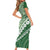 Green Bula Fiji Family Matching Short Sleeve Bodycon Dress and Hawaiian Shirt Fijian Language Week Tapa Cloth - Pastel