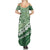 Green Bula Fiji Family Matching Summer Maxi Dress and Hawaiian Shirt Fijian Language Week Tapa Cloth - Pastel