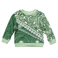 Green Bula Fiji Kid Ugly Christmas Sweater Fijian Language Week Tapa Cloth - Pastel LT14 Kid Green - Polynesian Pride