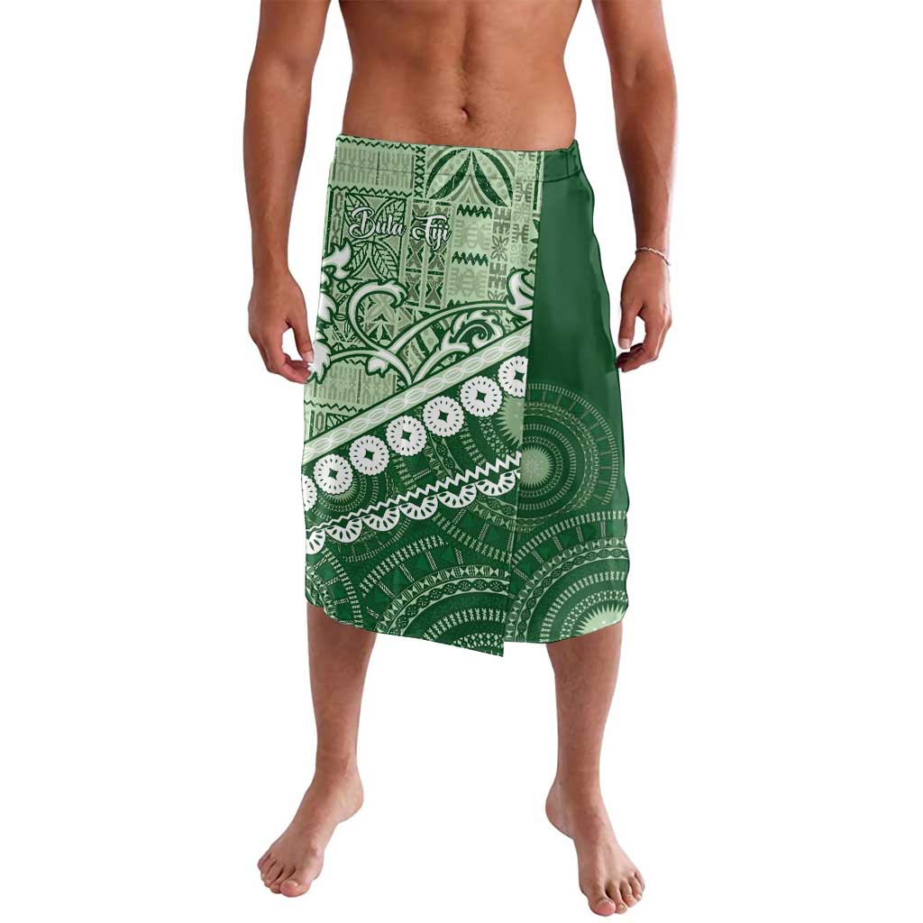 Green Bula Fiji Lavalava Fijian Language Week Tapa Cloth - Pastel LT14 Green - Polynesian Pride