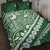 Green Bula Fiji Quilt Bed Set Fijian Language Week Tapa Cloth - Pastel