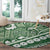 Green Bula Fiji Round Carpet Fijian Language Week Tapa Cloth - Pastel