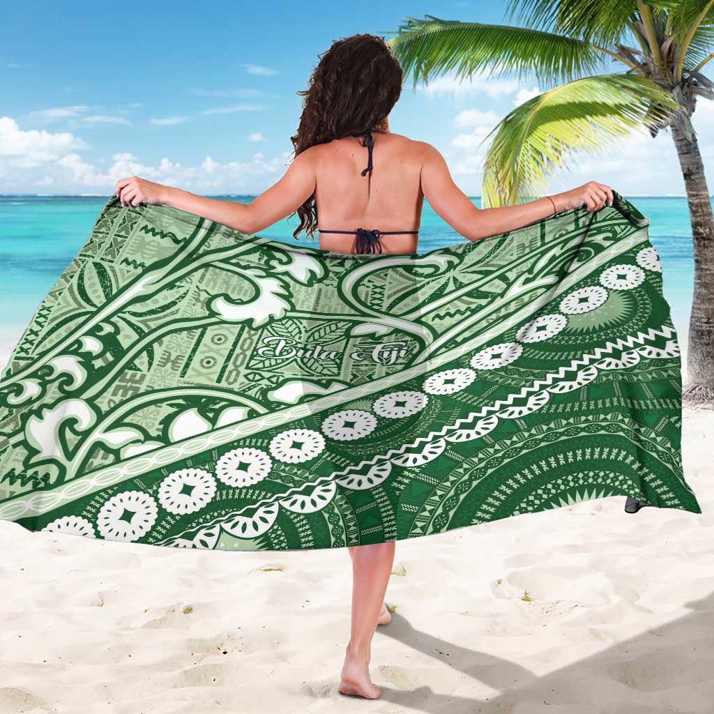Green Bula Fiji Sarong Fijian Language Week Tapa Cloth - Pastel LT14 - Polynesian Pride