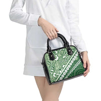 Green Bula Fiji Shoulder Handbag Fijian Language Week Tapa Cloth - Pastel LT14 - Polynesian Pride