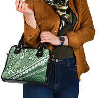 Green Bula Fiji Shoulder Handbag Fijian Language Week Tapa Cloth - Pastel LT14 - Polynesian Pride