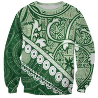 Green Bula Fiji Sweatshirt Fijian Language Week Tapa Cloth - Pastel LT14 Unisex Green - Polynesian Pride