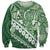 Green Bula Fiji Sweatshirt Fijian Language Week Tapa Cloth - Pastel