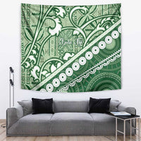 Green Bula Fiji Tapestry Fijian Language Week Tapa Cloth - Pastel LT14 Green - Polynesian Pride