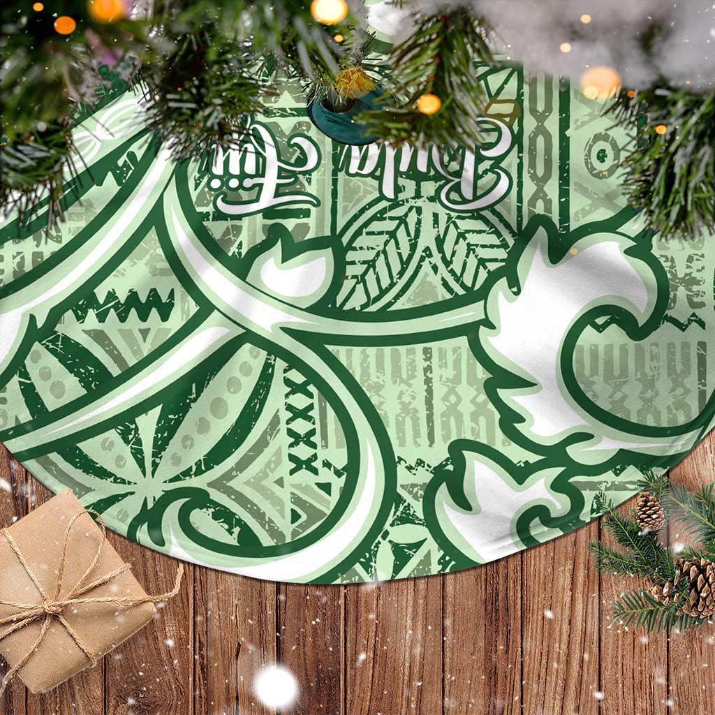 Green Bula Fiji Tree Skirt Fijian Language Week Tapa Cloth - Pastel LT14 - Polynesian Pride