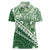 Green Bula Fiji Women Polo Shirt Fijian Language Week Tapa Cloth - Pastel