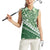 Green Bula Fiji Women Sleeveless Polo Shirt Fijian Language Week Tapa Cloth - Pastel