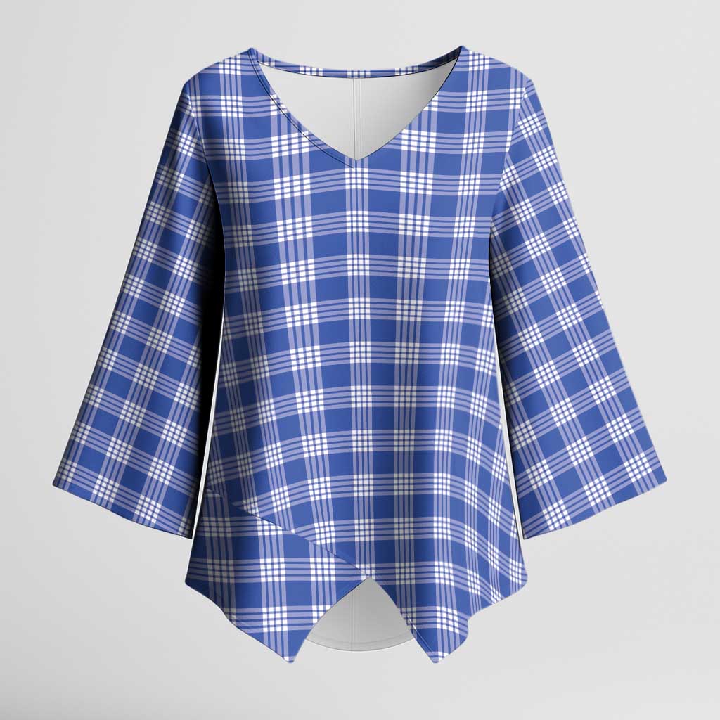 Royal Blue Japanese Palaka Pride Kimono Sleeve Blouse LT14 Female Royal Blue - Polynesian Pride