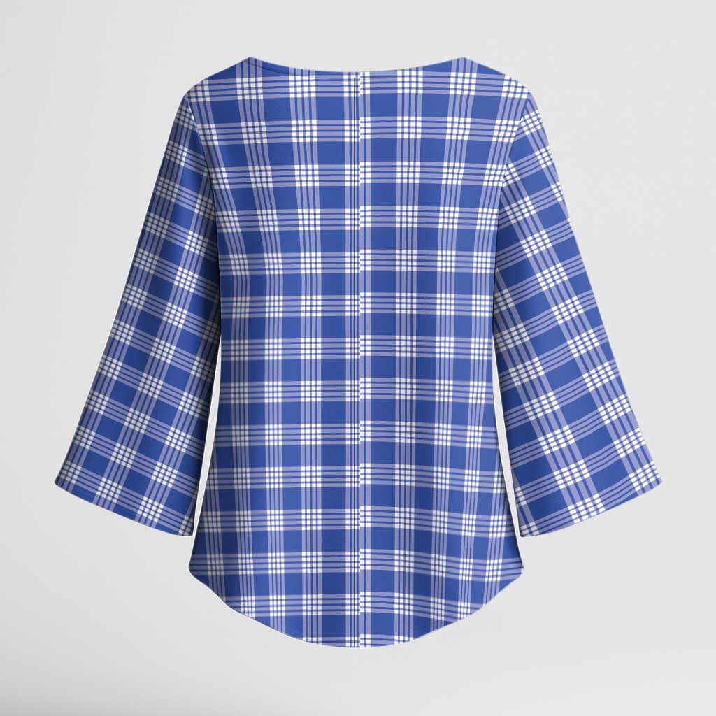 Royal Blue Japanese Palaka Pride Kimono Sleeve Blouse LT14 - Polynesian Pride