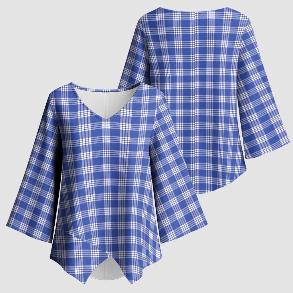 Royal Blue Japanese Palaka Pride Kimono Sleeve Blouse LT14 - Polynesian Pride