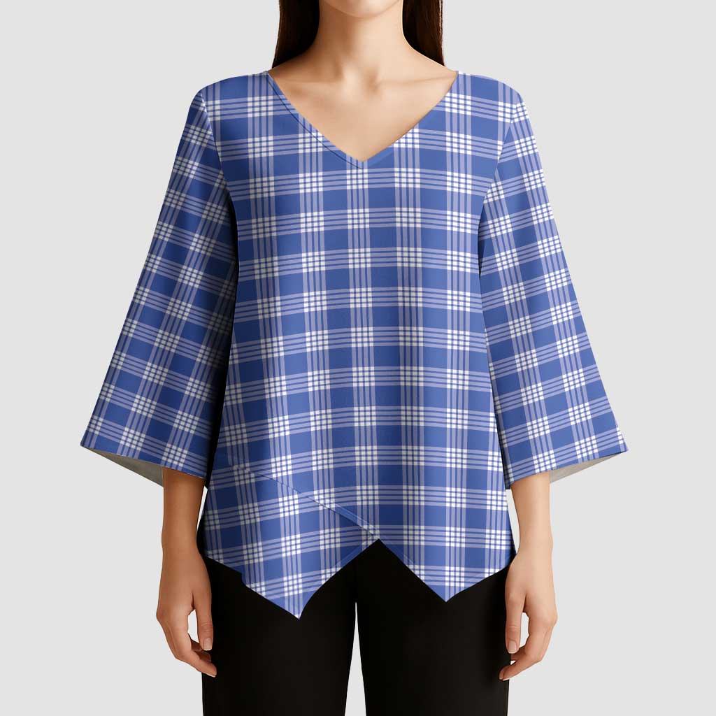 Royal Blue Japanese Palaka Pride Kimono Sleeve Blouse LT14 - Polynesian Pride