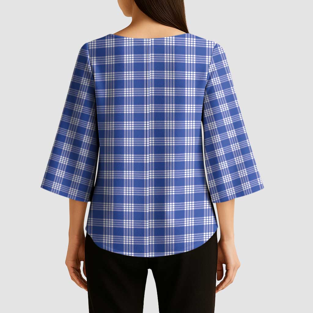 Royal Blue Japanese Palaka Pride Kimono Sleeve Blouse LT14 - Polynesian Pride