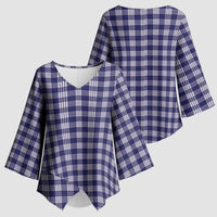 Navy Blue Japanese Palaka Pride Kimono Sleeve Blouse LT14 - Polynesian Pride