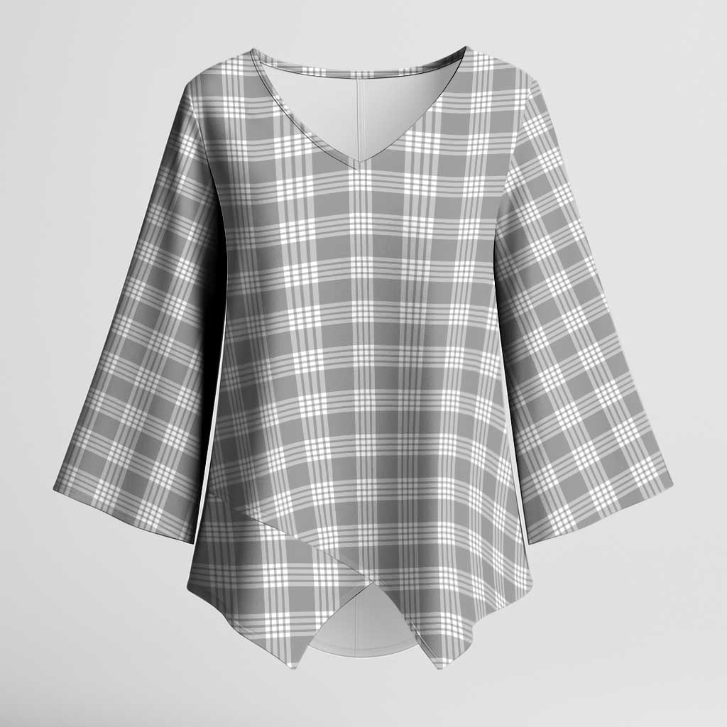 Gray Japanese Palaka Pride Kimono Sleeve Blouse LT14 Female Gray - Polynesian Pride