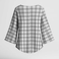 Gray Japanese Palaka Pride Kimono Sleeve Blouse LT14 - Polynesian Pride