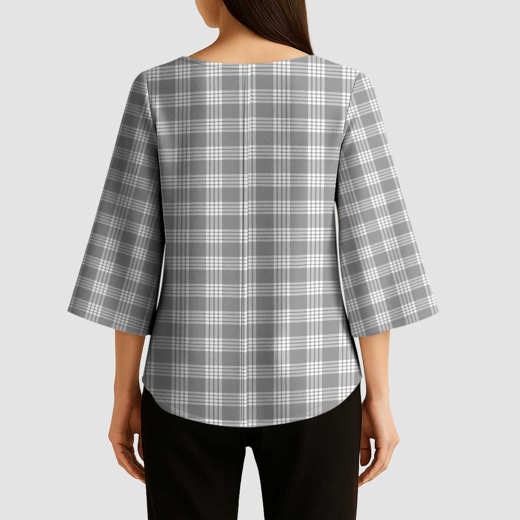 Gray Japanese Palaka Pride Kimono Sleeve Blouse LT14 - Polynesian Pride