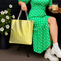 Yellow Japanese Palaka Pride Tote Bag LT14 - Polynesian Pride