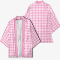 Light Pink Japanese Palaka Pride Kimono LT14 - Polynesian Pride