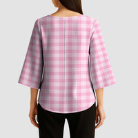 Light Pink Japanese Palaka Pride Kimono Sleeve Blouse LT14 - Polynesian Pride
