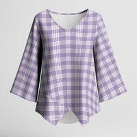 Lavender Japanese Palaka Pride Kimono Sleeve Blouse LT14 Female Lavender - Polynesian Pride