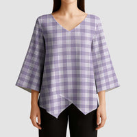 Lavender Japanese Palaka Pride Kimono Sleeve Blouse LT14 - Polynesian Pride