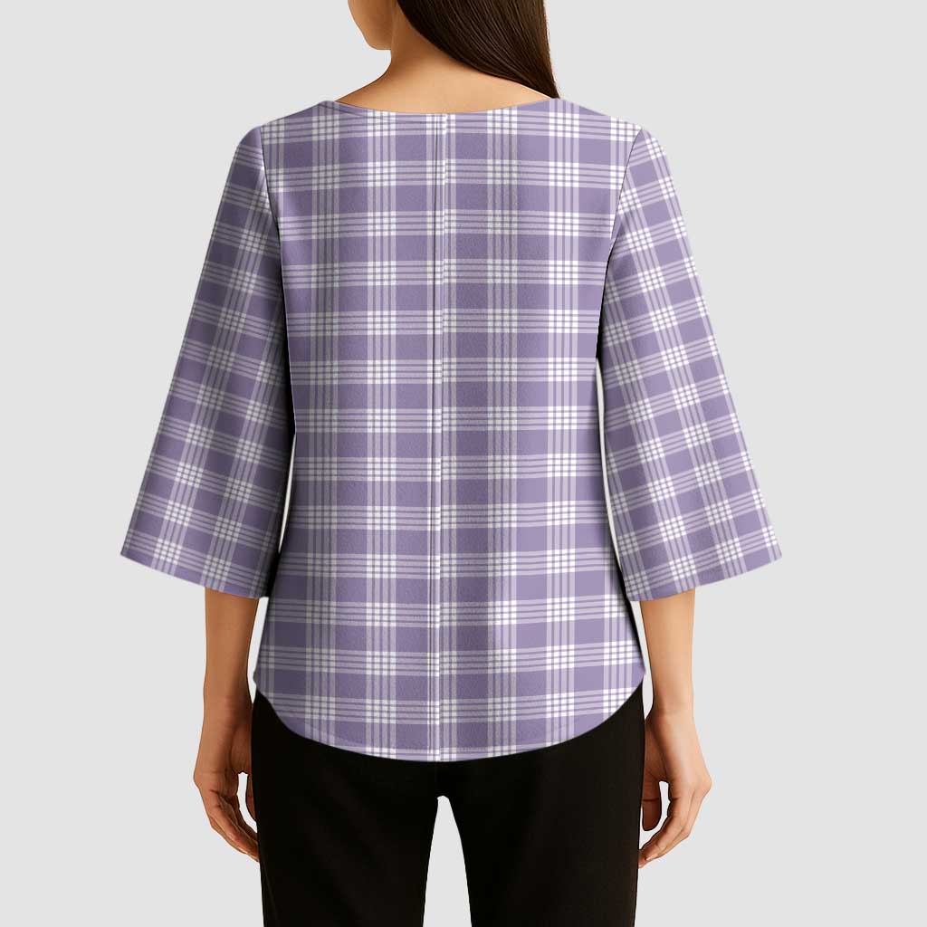 Lavender Japanese Palaka Pride Kimono Sleeve Blouse LT14 - Polynesian Pride