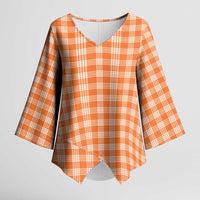Orange Japanese Palaka Pride Kimono Sleeve Blouse LT14 Female Orange - Polynesian Pride