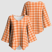 Orange Japanese Palaka Pride Kimono Sleeve Blouse LT14 - Polynesian Pride