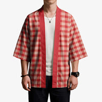 Red Japanese Palaka Pride Kimono LT14 - Polynesian Pride