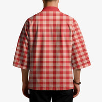 Red Japanese Palaka Pride Kimono LT14 - Polynesian Pride