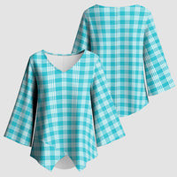 Turquoise Japanese Palaka Pride Kimono Sleeve Blouse LT14 - Polynesian Pride