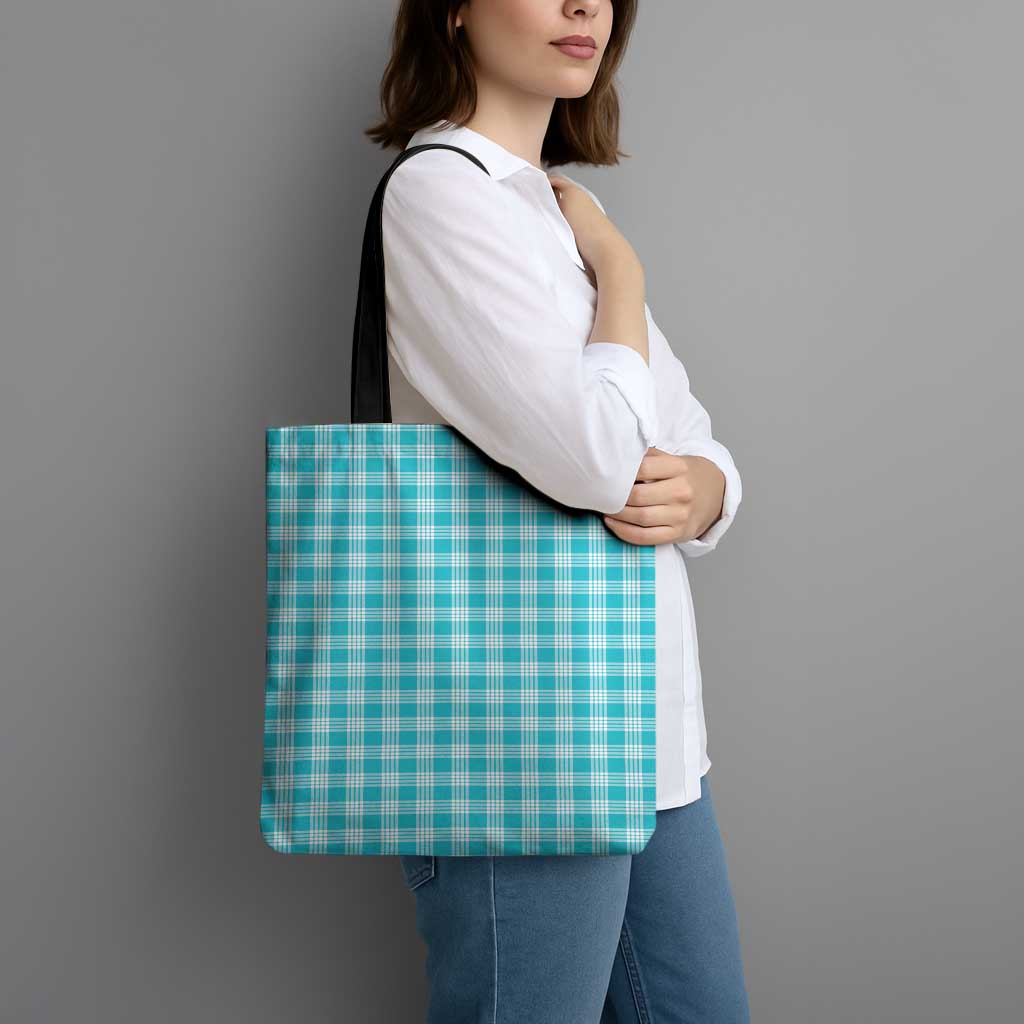 Turquoise Japanese Palaka Pride Tote Bag LT14 - Polynesian Pride
