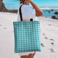 Turquoise Japanese Palaka Pride Tote Bag LT14 - Polynesian Pride