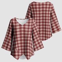 Burgundy Japanese Palaka Pride Kimono Sleeve Blouse LT14 - Polynesian Pride