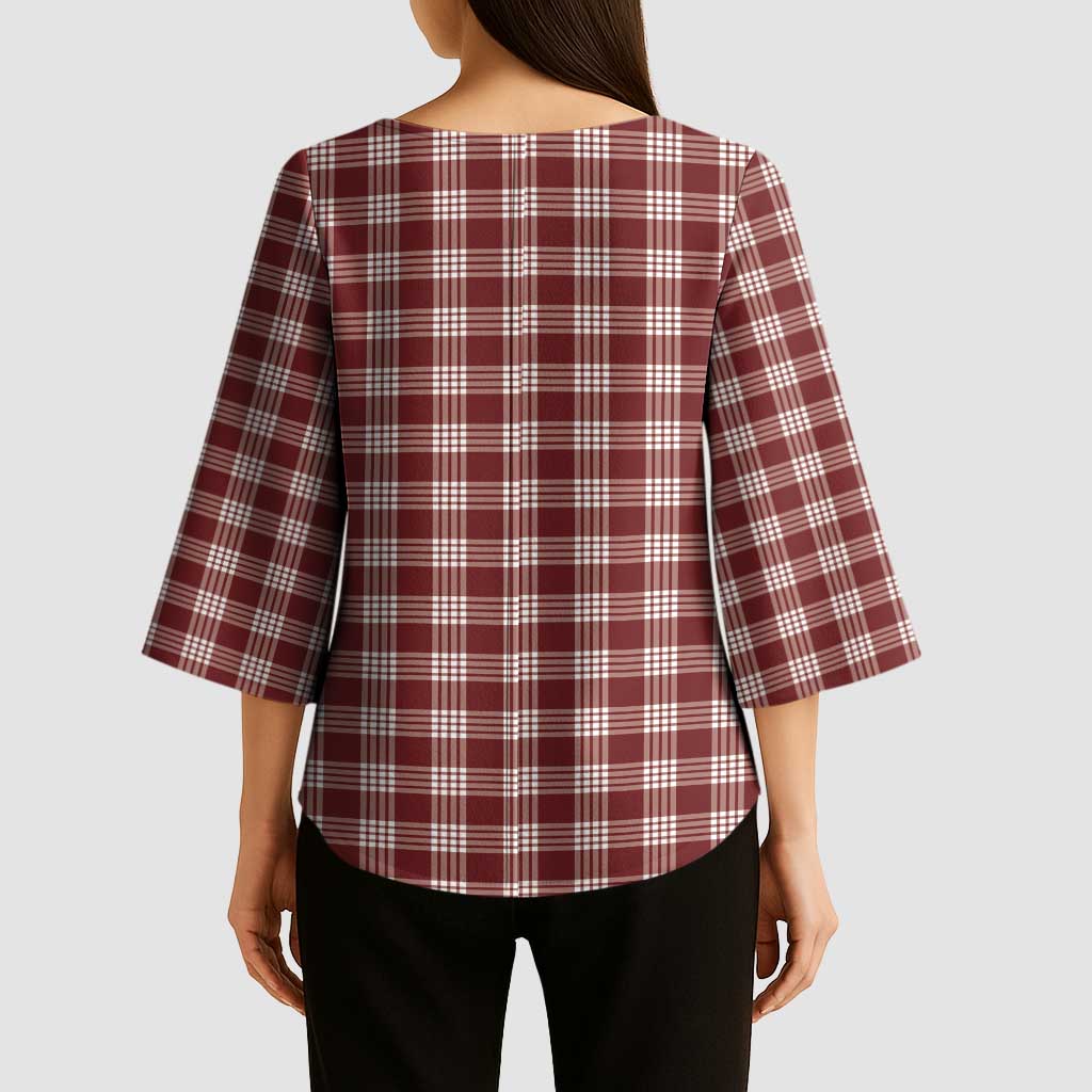 Burgundy Japanese Palaka Pride Kimono Sleeve Blouse LT14 - Polynesian Pride