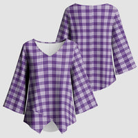 Purple Japanese Palaka Pride Kimono Sleeve Blouse LT14 - Polynesian Pride