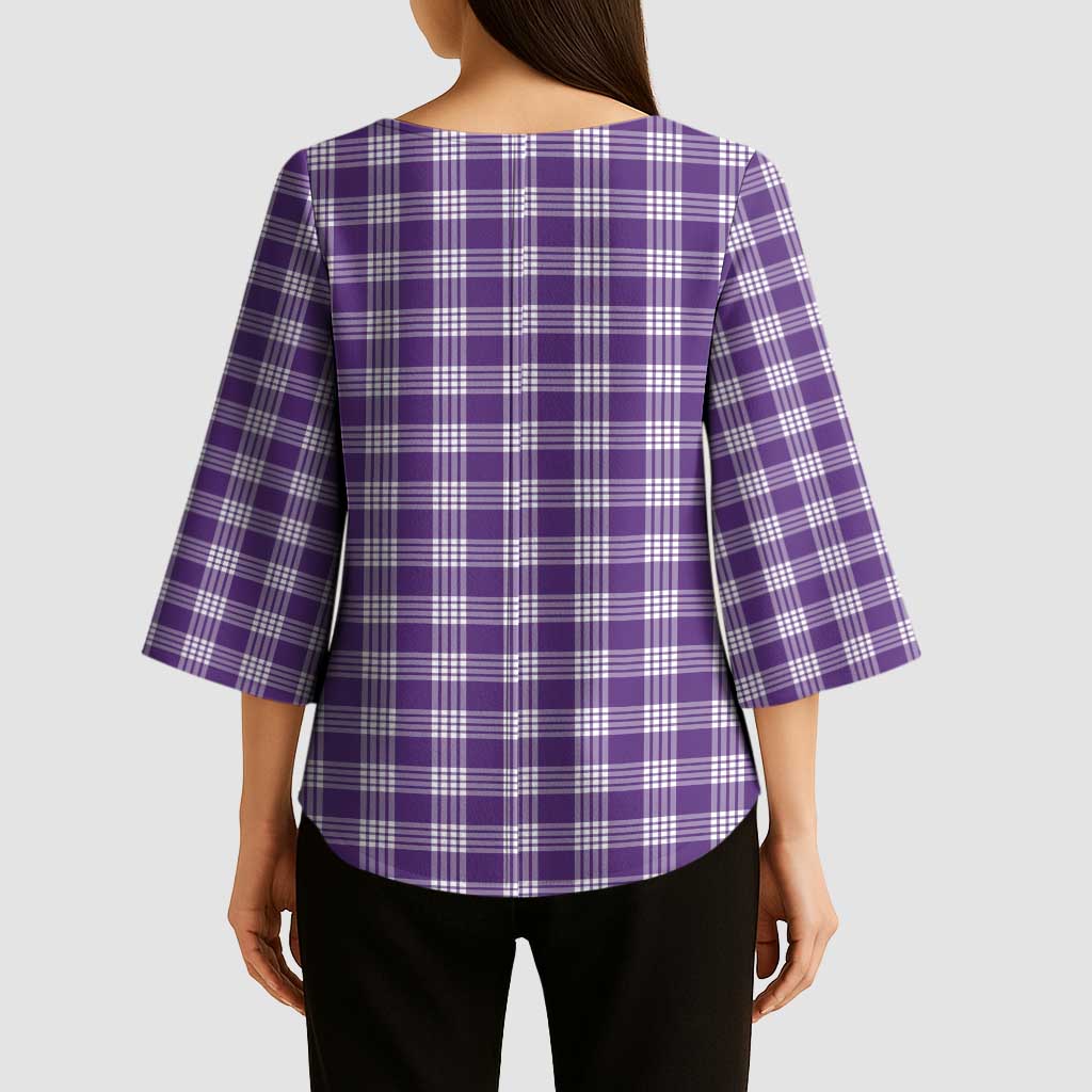 Purple Japanese Palaka Pride Kimono Sleeve Blouse LT14 - Polynesian Pride