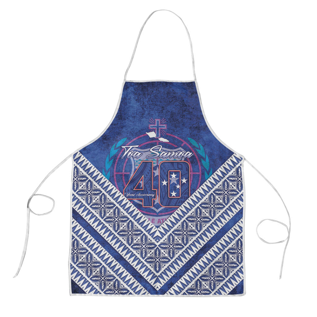 Toa Samoa Rugby Apron 40th Anniversary Samoan Siapo Pattern LT14 Blue - Polynesian Pride