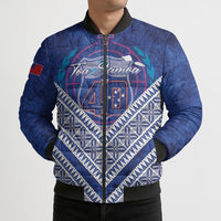 Toa Samoa Rugby Custom Bomber Puffer Jacket 40th Anniversary Samoan Siapo Pattern LT14 - Polynesian Pride
